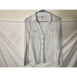 White Scandi Women's Top Capsule Coastal Normcore Small Basic Staple